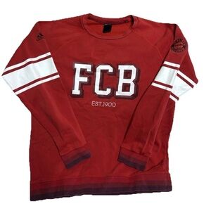 Adidas Sweatshirt FC Bayern Munchen Soccer Red Women’s L  Trefoil Logo